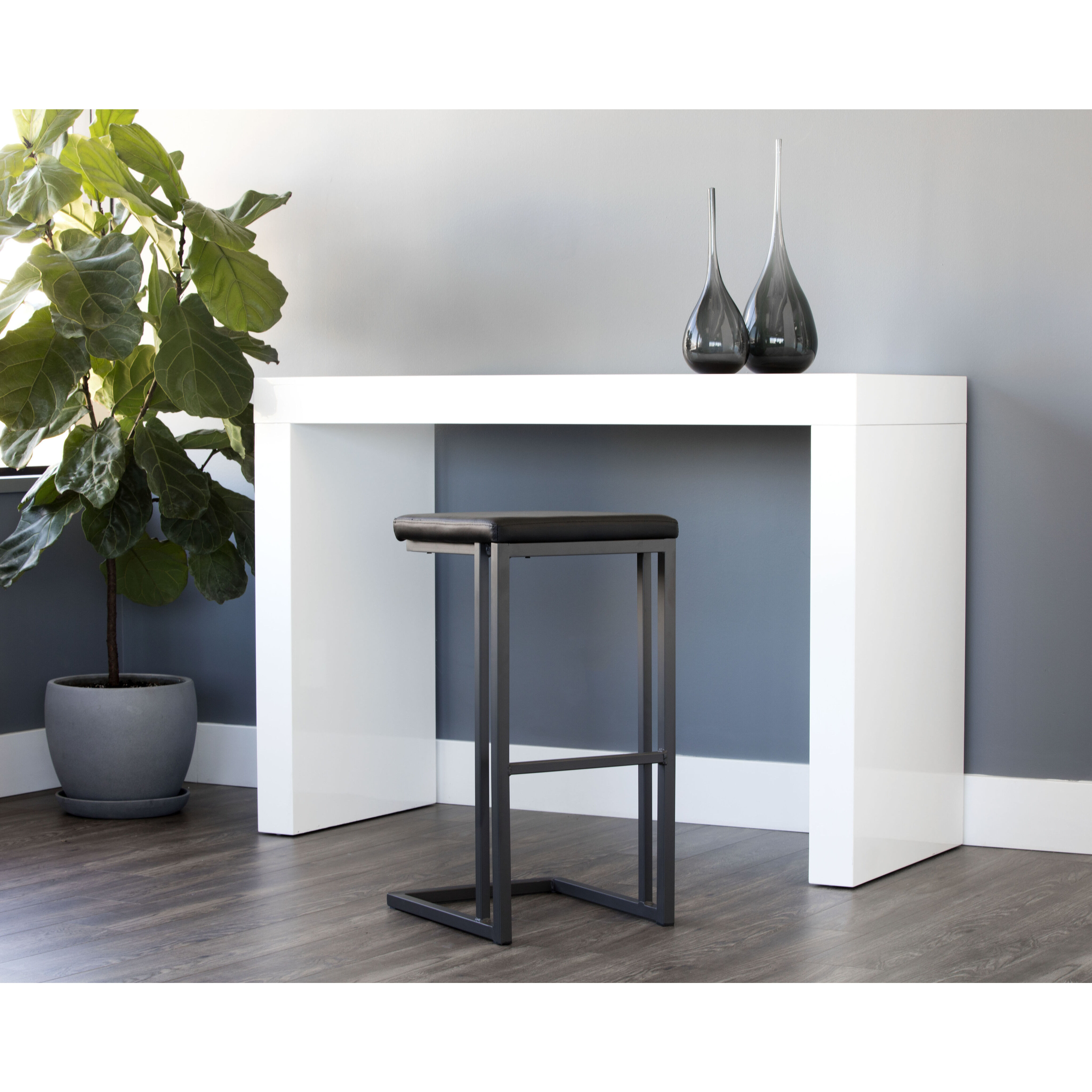 Boone 30 inch Grey / Onyx Barstool, Set Of 2